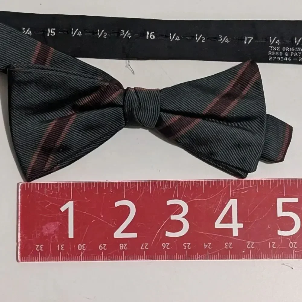 All Silk Adjustable Stripe Bow Tie Bowtie
